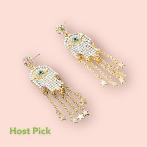 HP 🎉🎉Evil Eye Palm Long Tassel Earrings